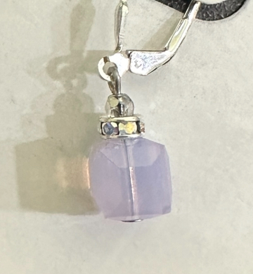 Swarovski Crystal Cube Earrings in Violet Opal-