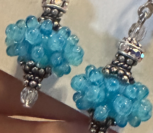 Pop of Turquoise Art Glass Earrings-