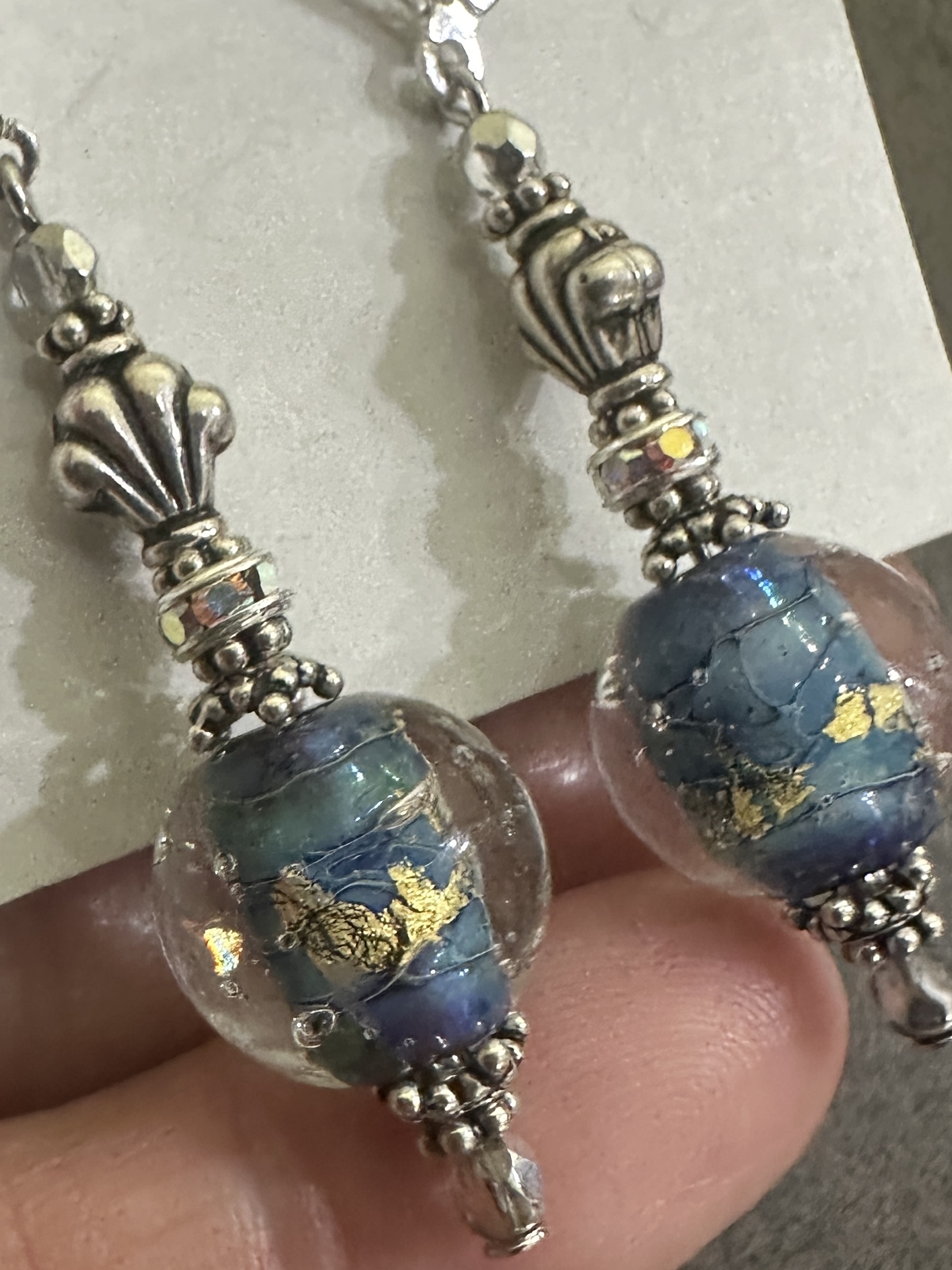 It's A Small World Art Glass Earrings-