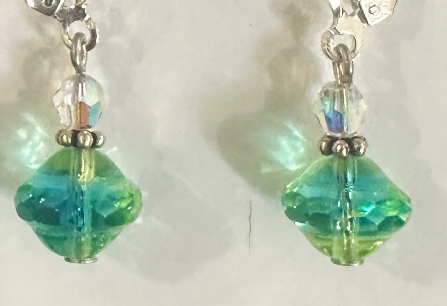 Lime Green Chartreuse Petite Dangle Earrings-